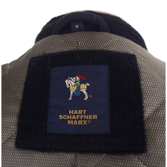 Hart Schaffner Marx Forrester Wool Blend Coat M Mens Navy Plaid - Picture 13 of 14